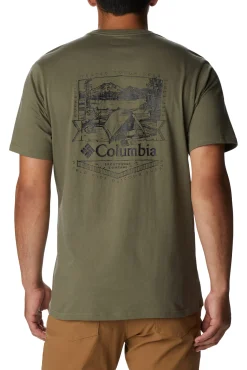 Columbia Camiseta De Manga Corta Con Estampado En La Espalda Rockaway River™ Para Hombre Kaki Claro Best