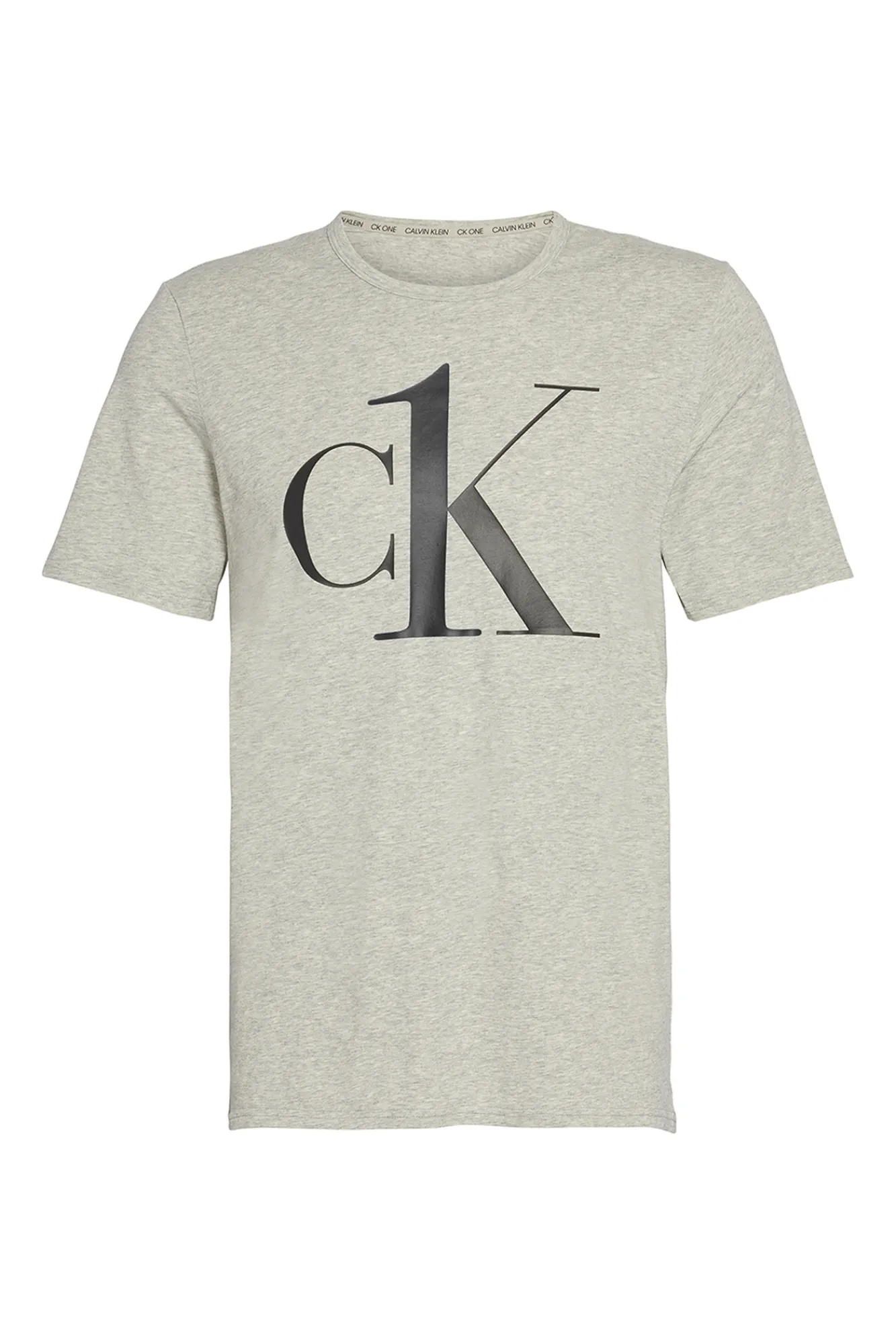 Calvin Klein Camiseta De Manga Corta De Algodon Con Logotipo De En El Pecho Gris New