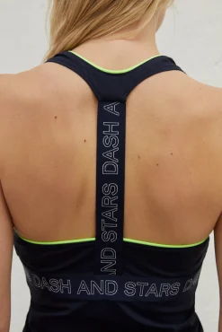 Dash and Stars Camiseta Espalda Olimpica Azul Online