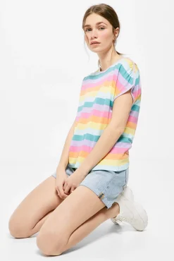 * Camiseta Frunces Rayas Amarillo Clearance