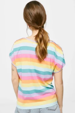 * Camiseta Frunces Rayas Amarillo Clearance