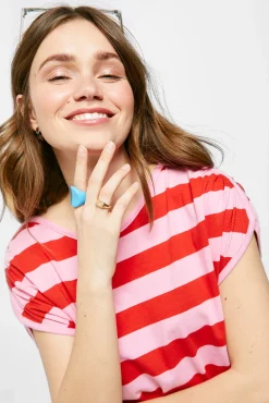 * Camiseta Frunces Rayas Rojo