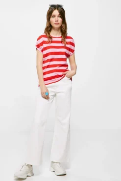 * Camiseta Frunces Rayas Rojo