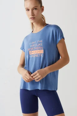 Dash and Stars Camiseta Lenzing™ Tencel™ Azul Hot