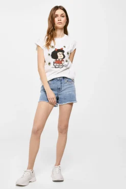* Camiseta Mafalda Crochet Hombros Amarillo Online
