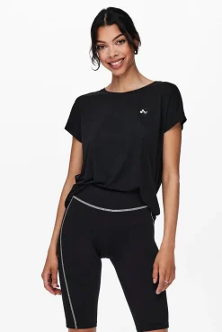 Only Play Camiseta Manga Corta Deportiva Negro Hot