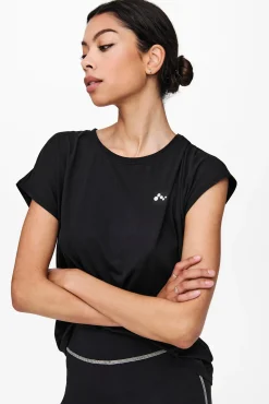 Only Play Camiseta Manga Corta Deportiva Negro Hot