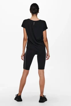 Only Play Camiseta Manga Corta Deportiva Negro Hot