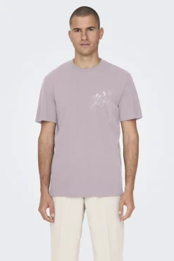 Only & Sons Camiseta Manga Corta Panthera Rosa Morado