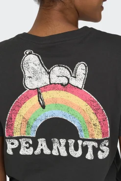 Only Camiseta Manga Corta Peanuts Negro