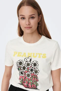 Only Camiseta Manga Corta Peanuts Blanco Best