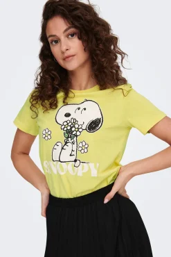 Only Camiseta Manga Corta Peanuts Amarillo Best