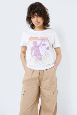 Noisy May Camiseta Manga Corta Print Frontal Blanco New