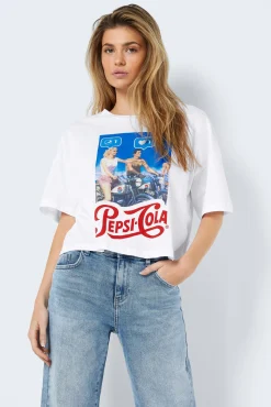 Noisy May Camiseta Manga Corta Print Frontal Blanco New