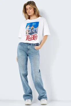 Noisy May Camiseta Manga Corta Print Frontal Blanco New