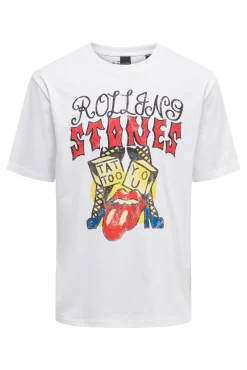 Only & Sons Camiseta Manga Corta Rolling Stones Blanco