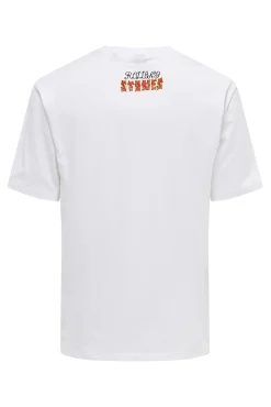 Only & Sons Camiseta Manga Corta Rolling Stones Blanco