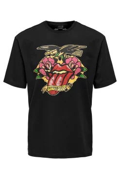 Only & Sons Camiseta Manga Corta Rolling Stones Negro Online