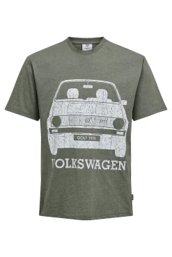 Only & Sons Camiseta Manga Corta Volkswagen Marron Medio Online