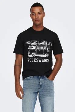Only & Sons Camiseta Manga Corta Volkswagen Negro Discount