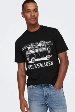 Only & Sons Camiseta Manga Corta Volkswagen Negro Discount