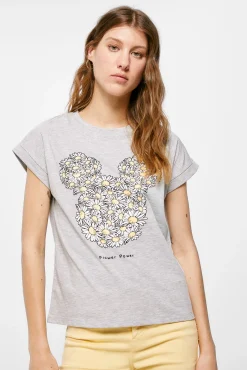 * Camiseta Mickey Margaritas Gris Medio Clearance