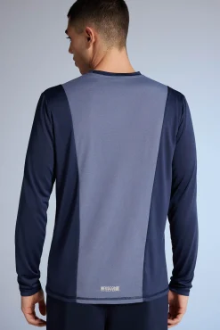 * Camiseta Oudoor Combinada Azul Oscuro Hot