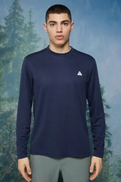 * Camiseta Oudoor Manga Larga Azul Oscuro Sale