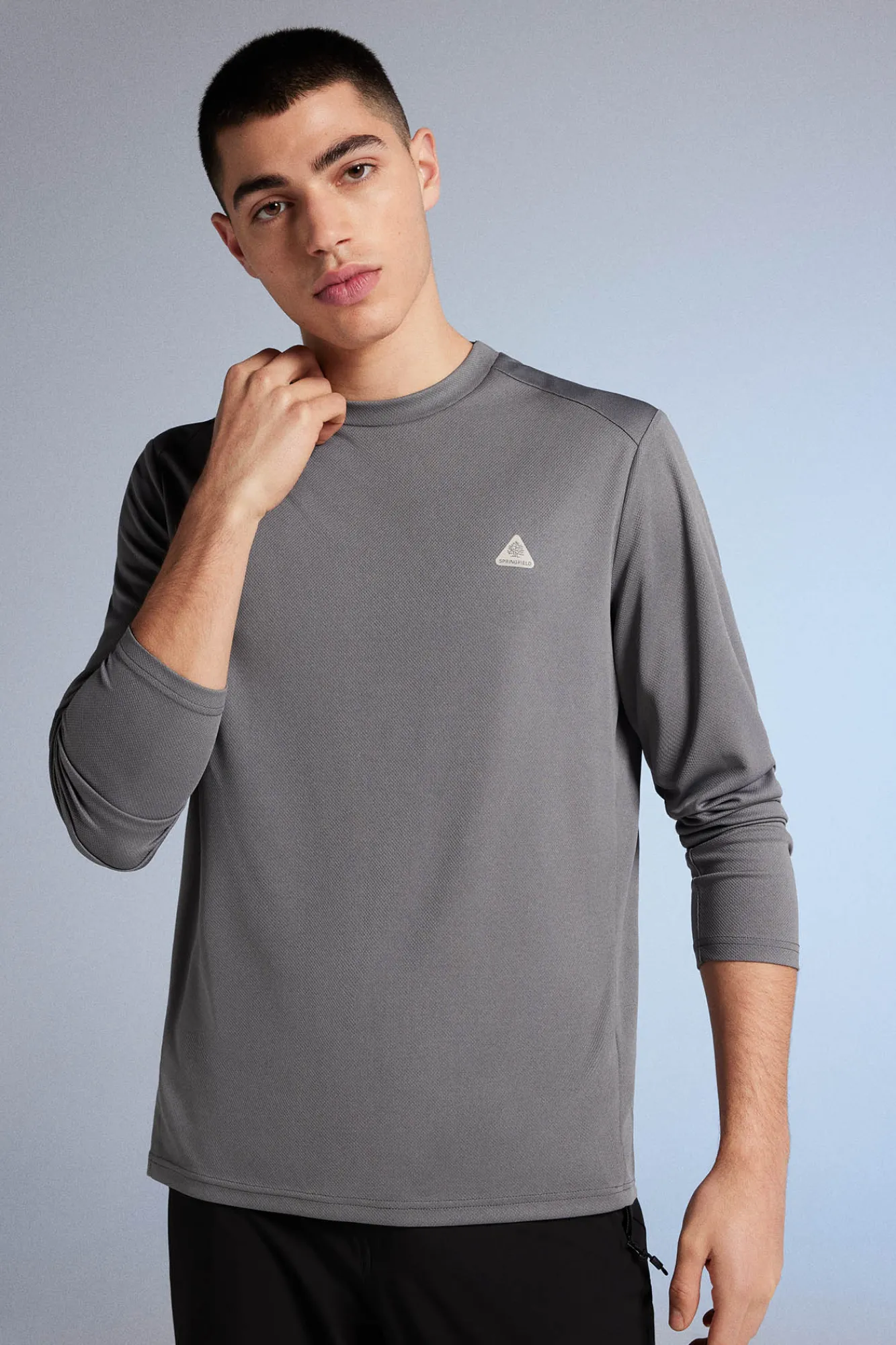 * Camiseta Oudoor Manga Larga Gris Oscuro Discount