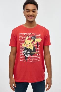 Inside Camiseta Pokemon Estampado Rojo