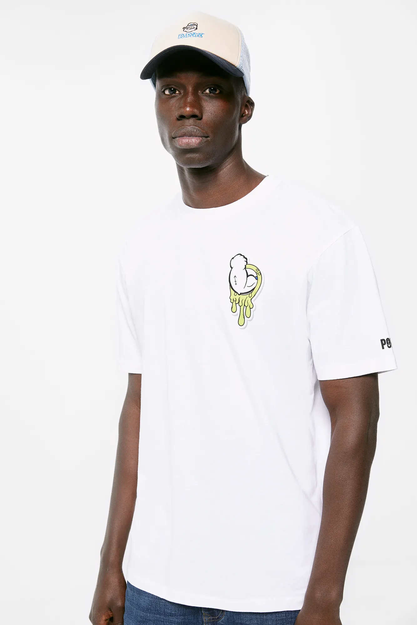 * Camiseta Popeye Face Blanco Discount