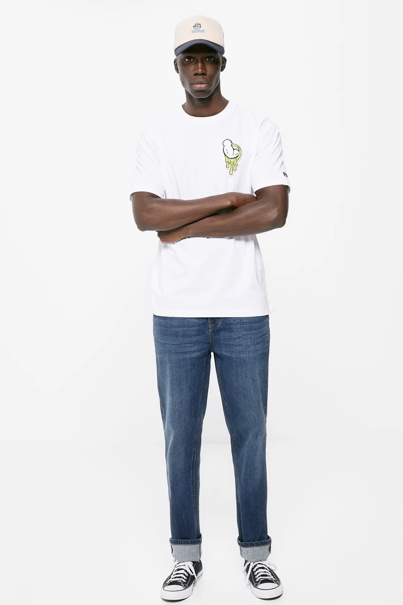 * Camiseta Popeye Face Blanco Discount