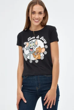 Inside Camiseta Print Tom & Jerry Negro New