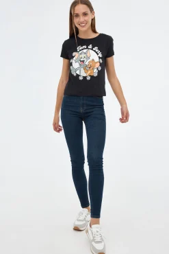 Inside Camiseta Print Tom & Jerry Negro New