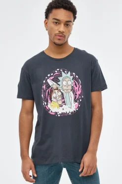 Inside Camiseta Rick And Morty Gris Oscuro Online