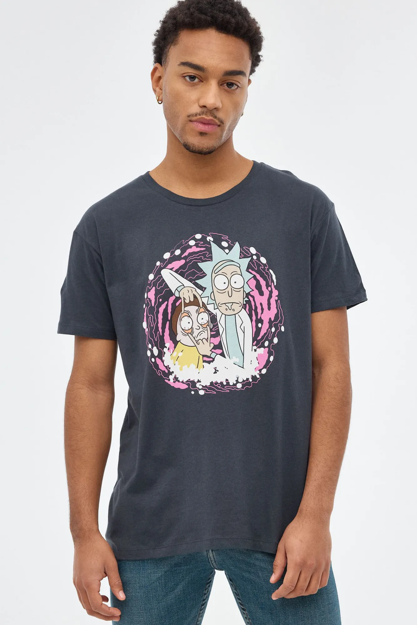 Inside Camiseta Rick And Morty Gris Oscuro Online