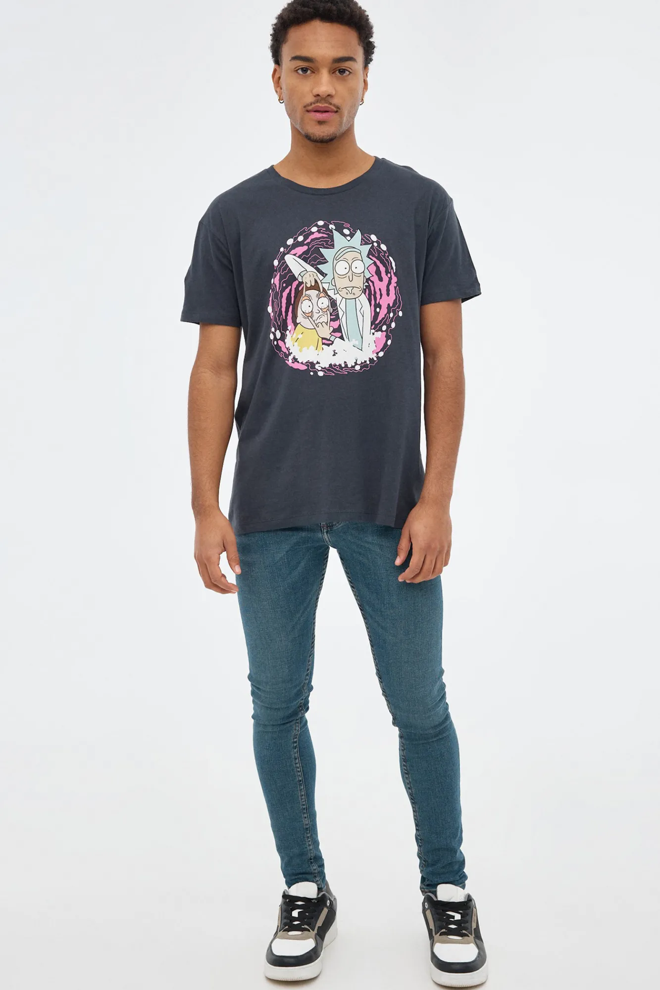 Inside Camiseta Rick And Morty Gris Oscuro Online