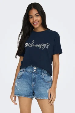 JDY Camiseta Snoopy Gris Oscuro Clearance