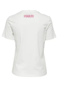 Only Camiseta Snoopy Algodon Dibujo Blanco Outlet