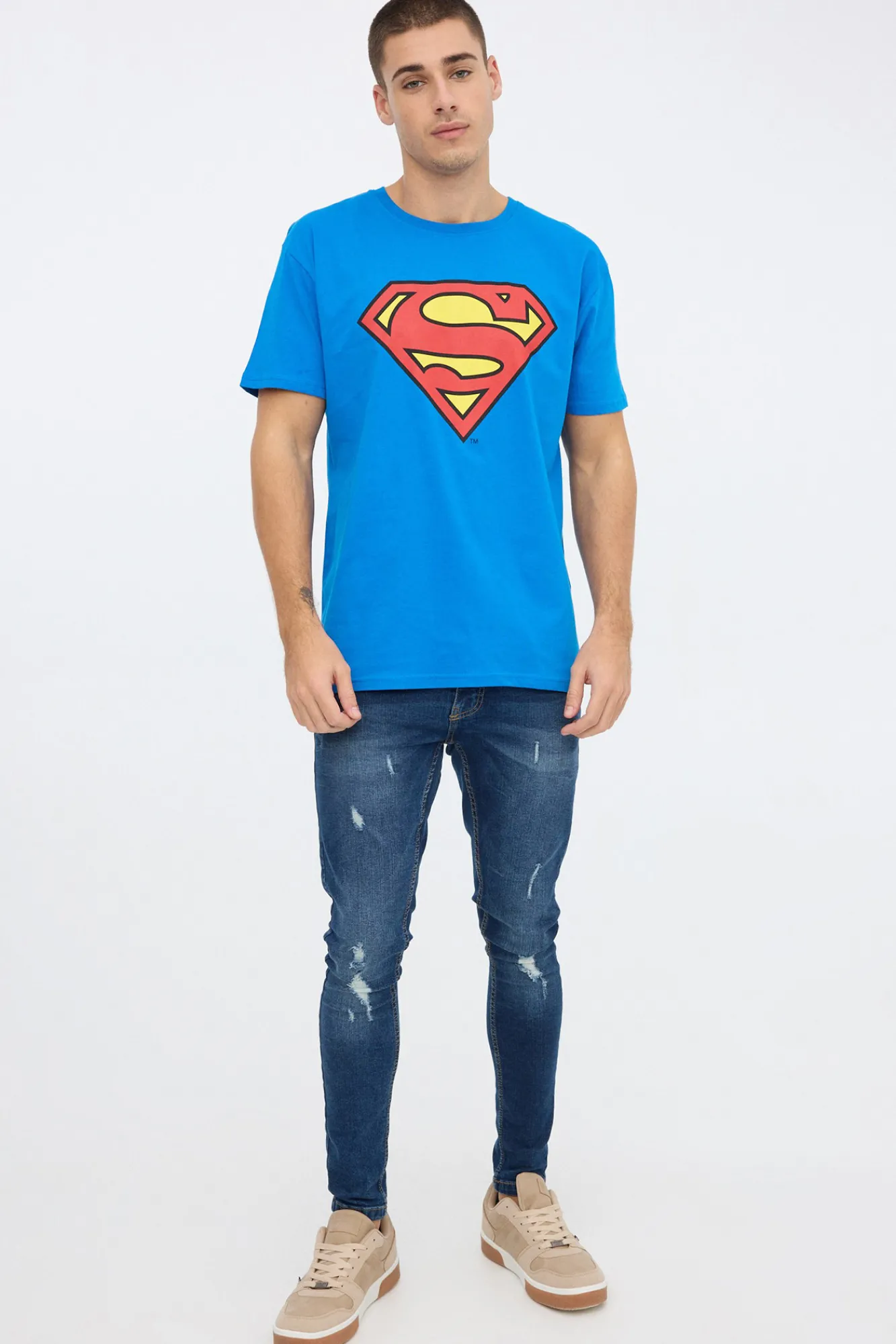 Inside Camiseta Superman Dc Comics Estampado Azul Sale