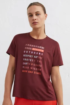 Dash and Stars Camiseta Tecnica Transpirable Granate Estampado Online
