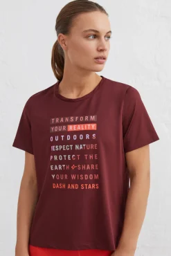 Dash and Stars Camiseta Tecnica Transpirable Granate Estampado Online