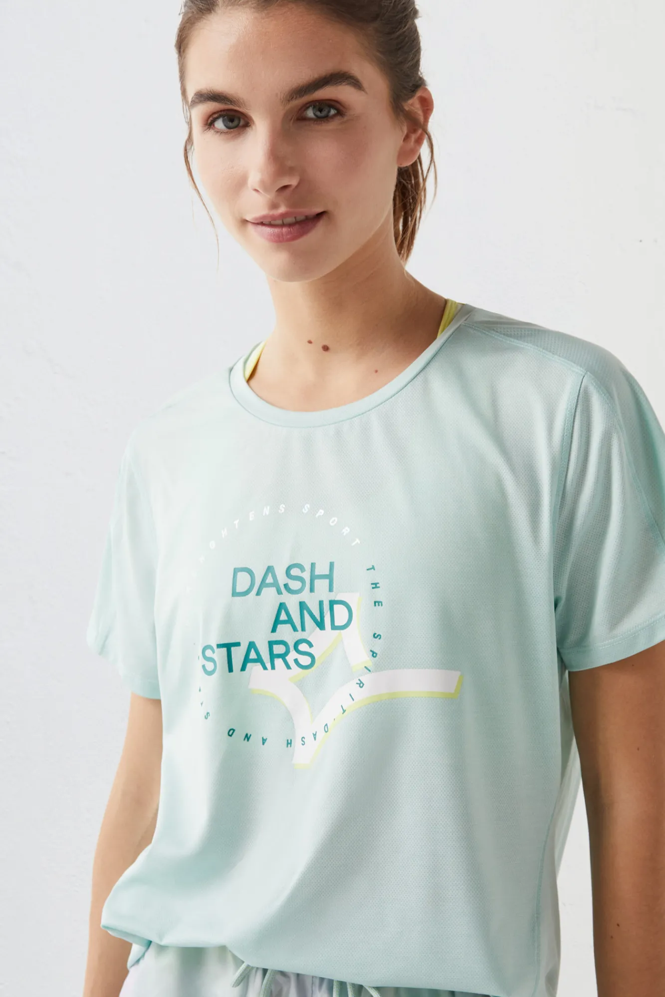 Dash and Stars Camiseta Tejido Tecnico Logo Azul Verde Sale