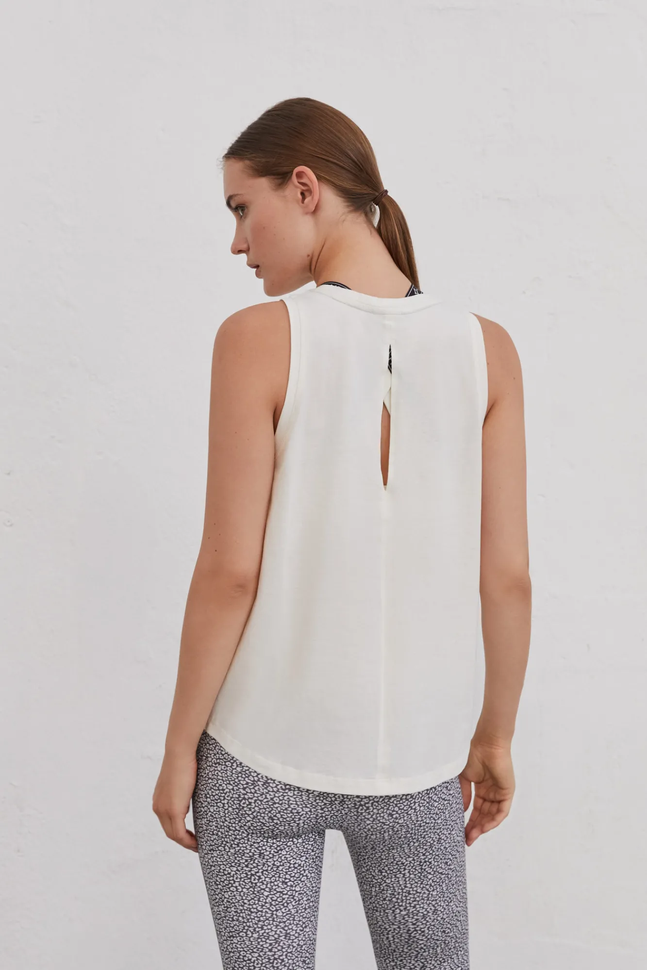 Dash and Stars Camiseta Tirantes 100% Algodon Blanco Beige Clearance