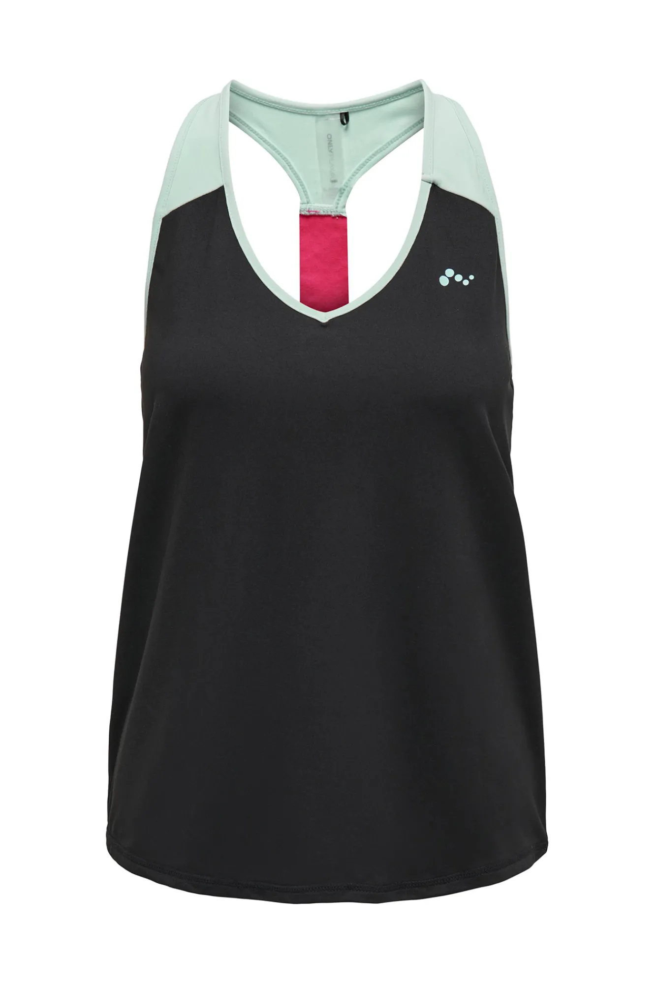 Only Play Camiseta Tirantes Color Block Negro Hot