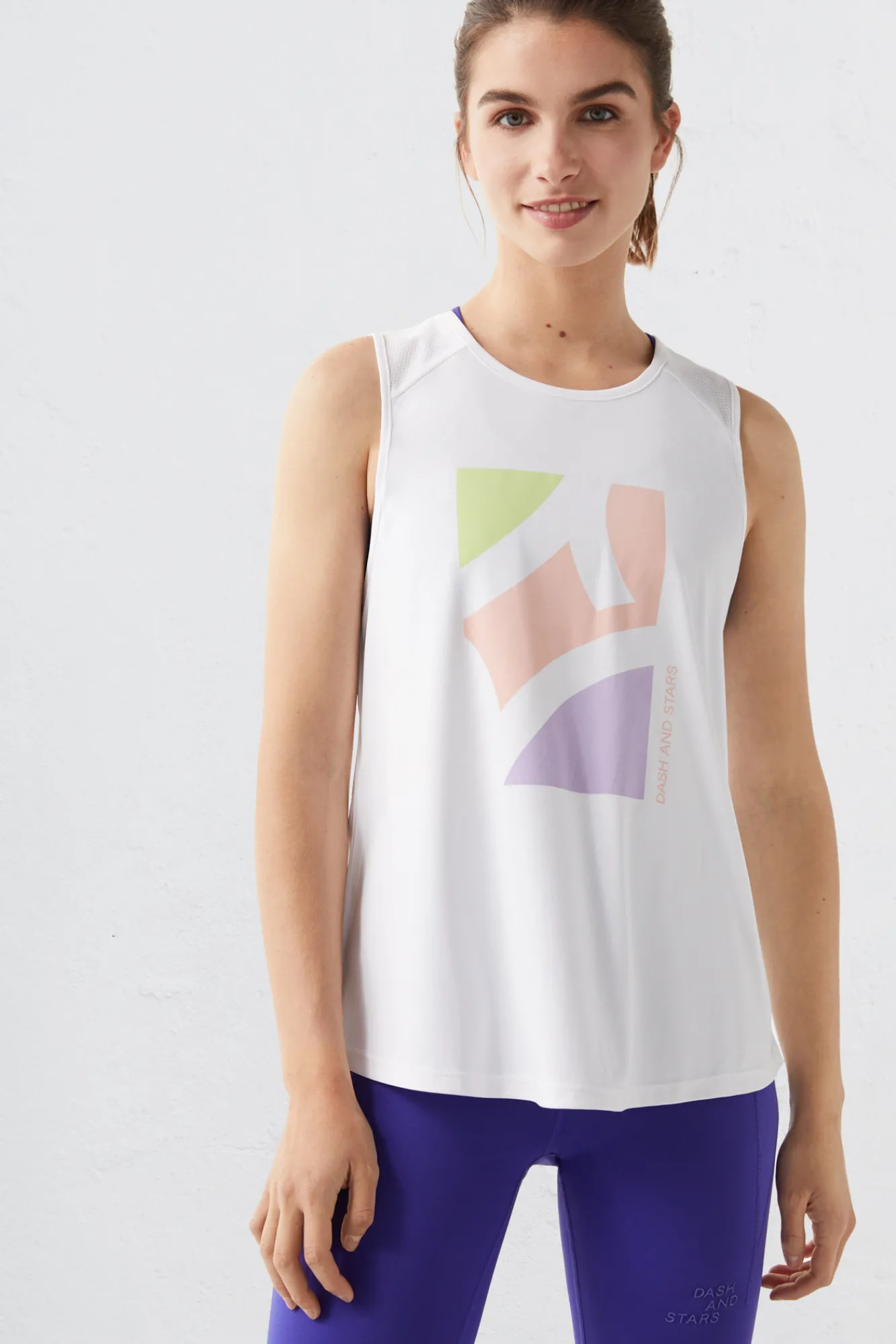 Dash and Stars Camiseta Tirantes Retro Tejido Tecnico Beige