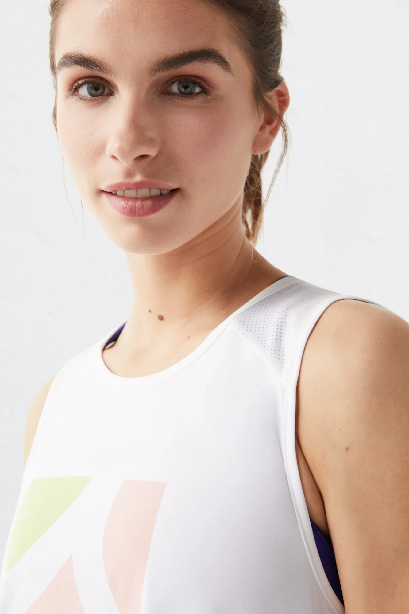 Dash and Stars Camiseta Tirantes Retro Tejido Tecnico Beige
