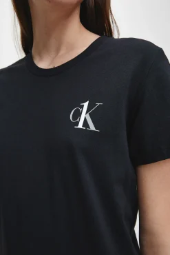 Calvin Klein Camison De Algodon Con Logotipo De Negro Online