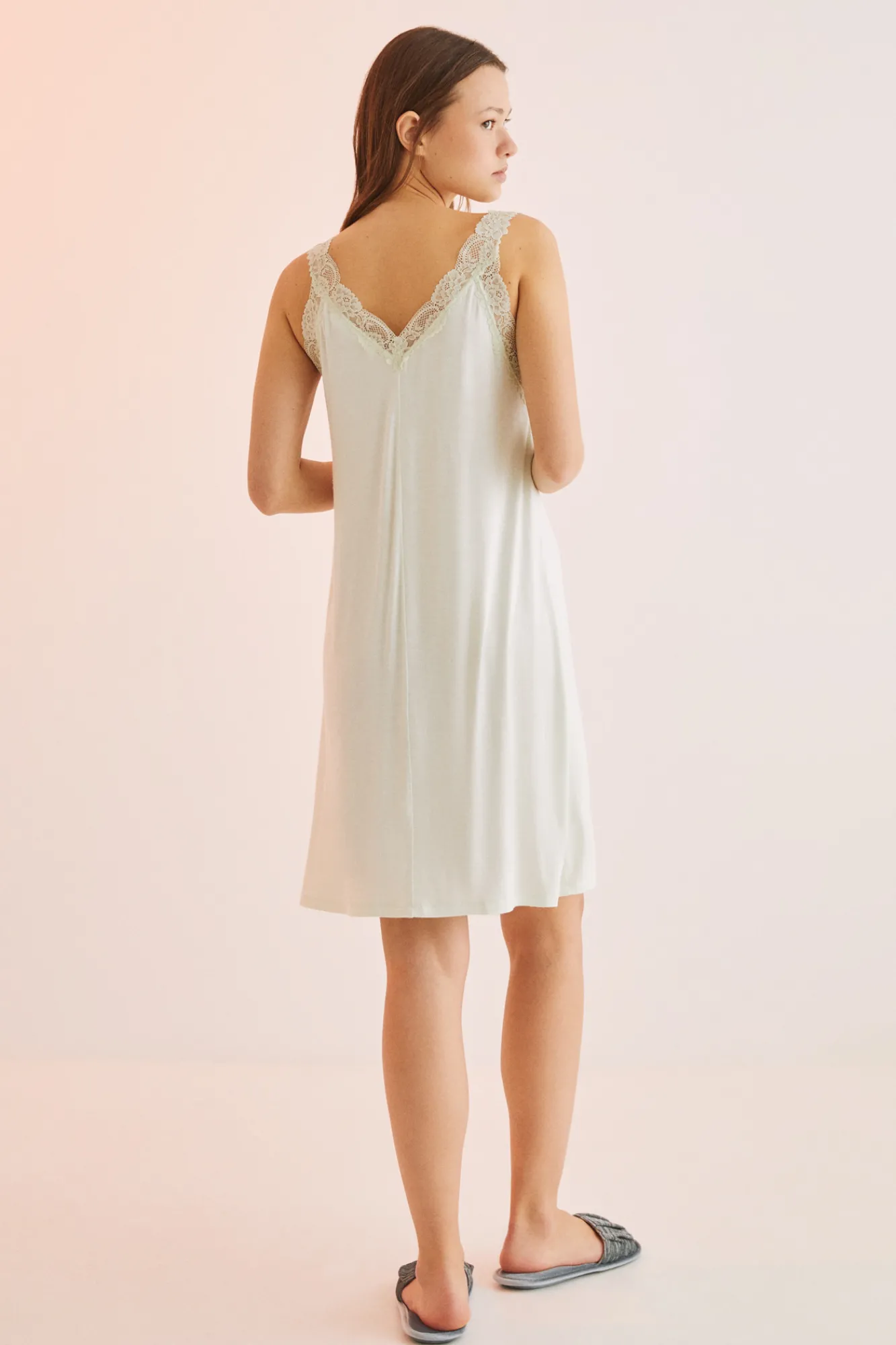 Women'secret Camison Tirantes Encaje Verde Estampado Online
