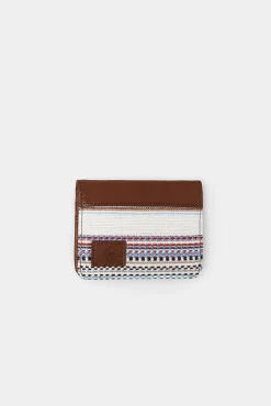 * Cartera Slim Tejido Etnico Tostado Clearance
